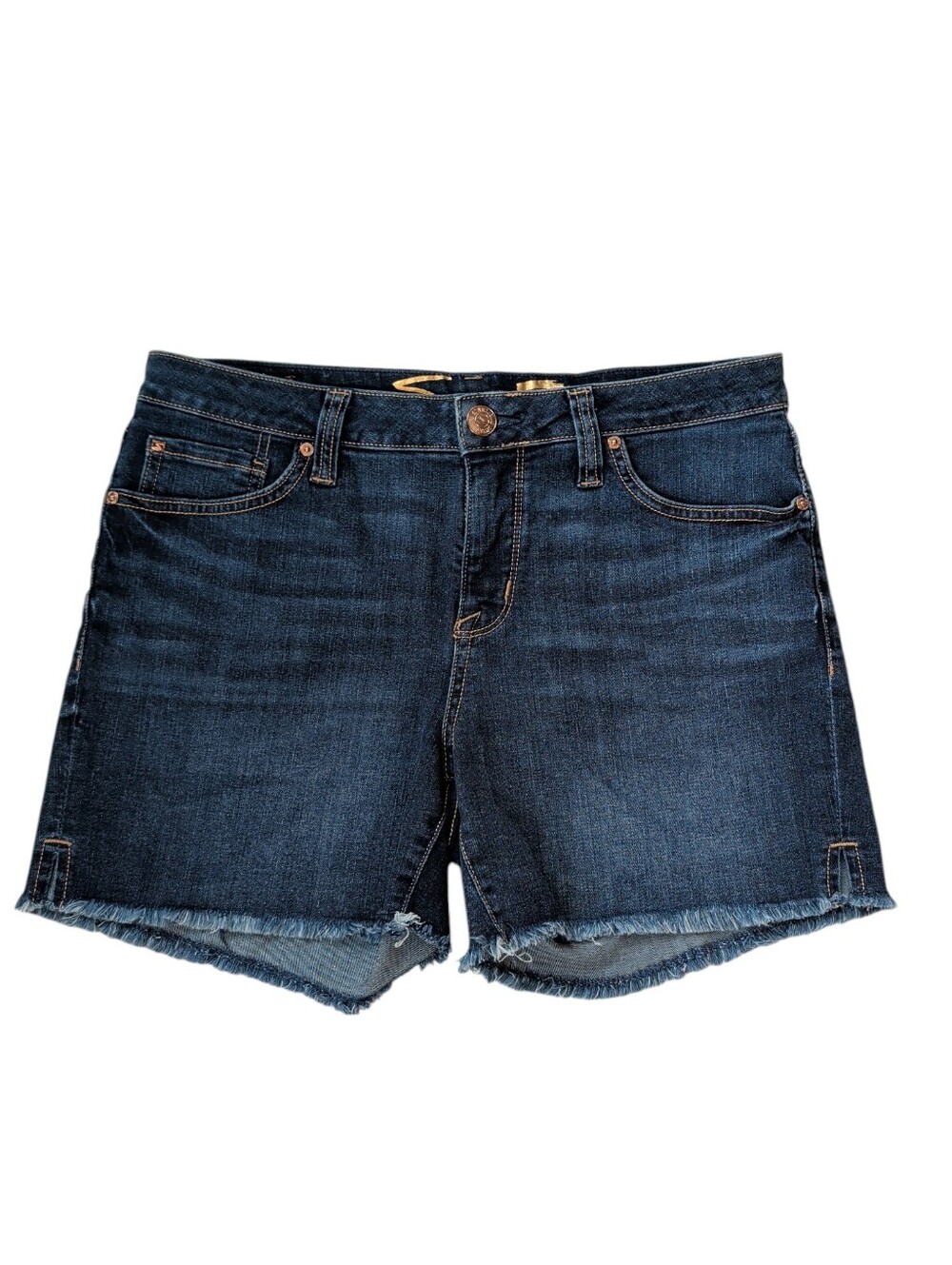 Seven7 The Weekend Short Frayed Hem Denim Jean Shorts 6 Curious Indigo Wash